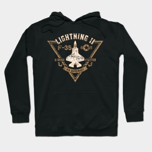 F-35 Lightning II Strike Fighter Jet Aircraft Distressed Design Hoodie